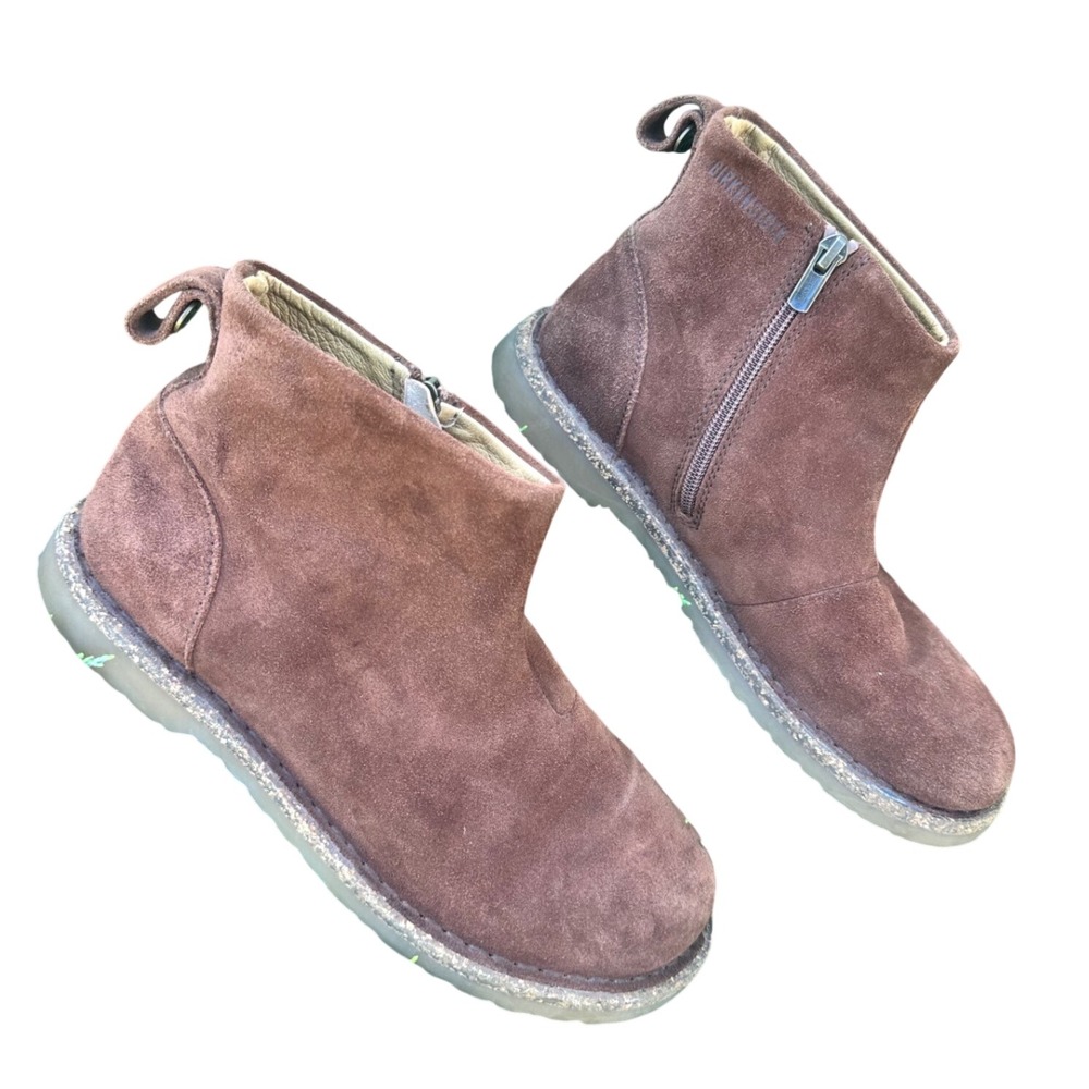 Birkenstock Melrose Suede Side Zip Ankle Boots Birk Size 38 US L7 M5 Brown